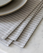 Set of 4 Grey Striped Cotton Placemats 54