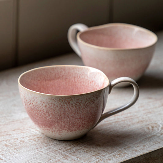 Set of 4 Pink Organic Mugs 2