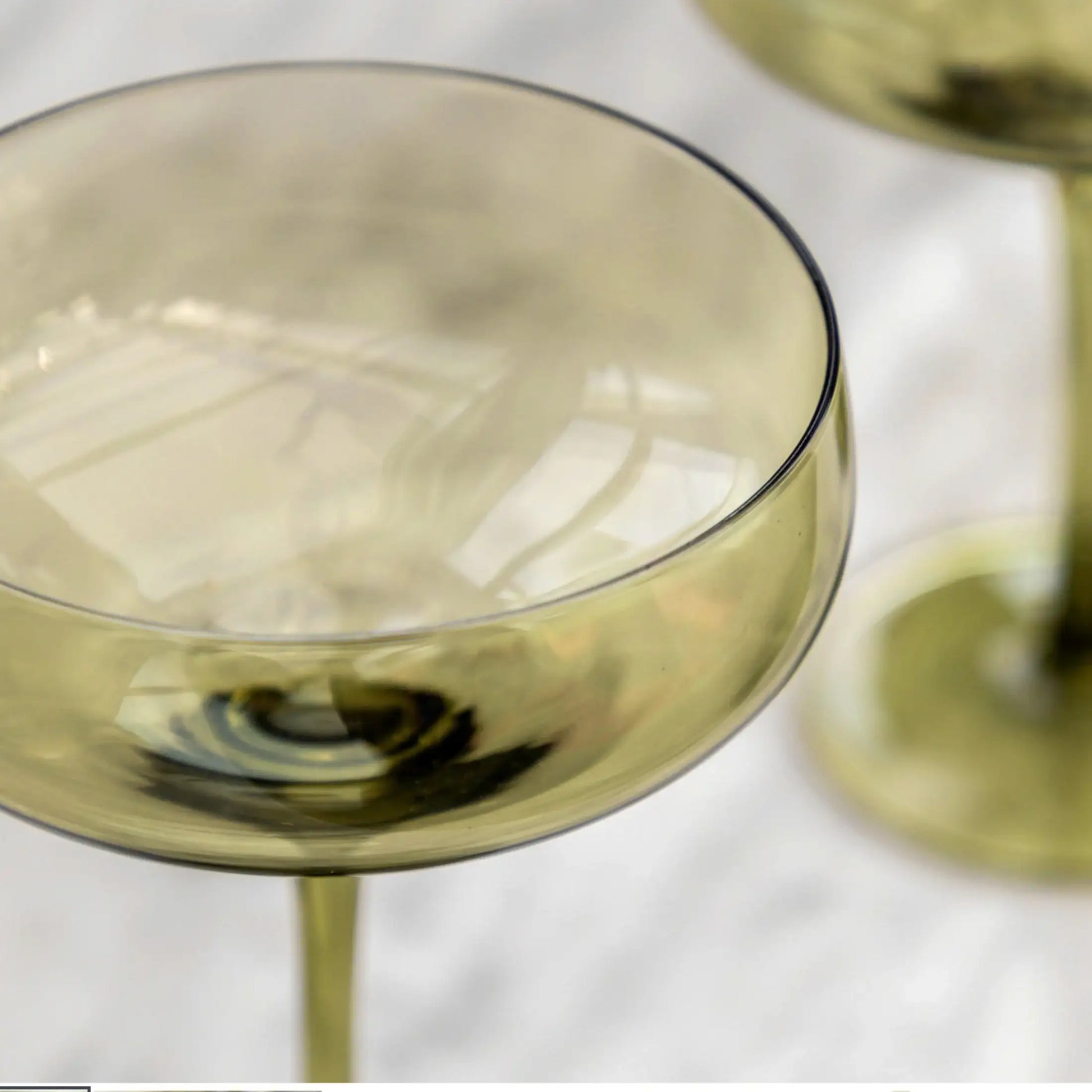 Set of 4 Smokey Green Cocktail Glasses