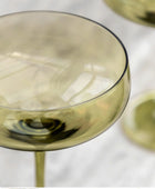 Set of 4 Smokey Green Cocktail Glasses