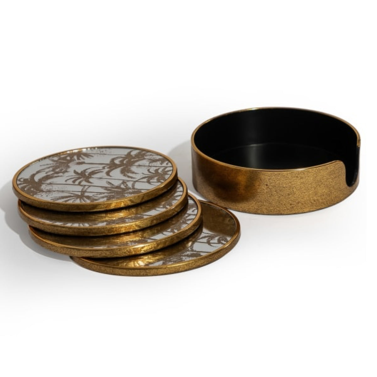 Set of 4 Mirrored Palm Tree Coasters 3