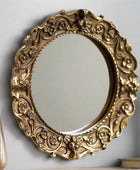 Set of 9 Sunburst Antique Gold Framed Mirrors