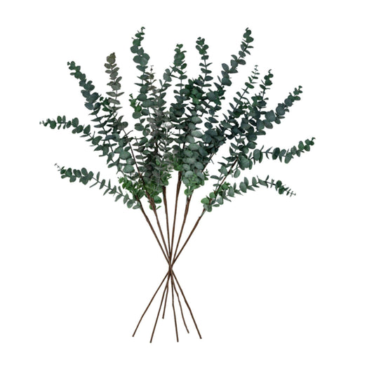 Set of Six Faux Green Eucalyptus Stems - The Farthing