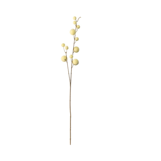 Set of Six Faux Ivory Pom Pom Stems 1