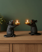 black mice candle holders
