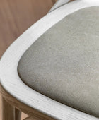 Set of Two Distressed White Wood Cross Back Dining Chairs