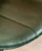 Set of Two GreenFaux Leather Bar Stools 1