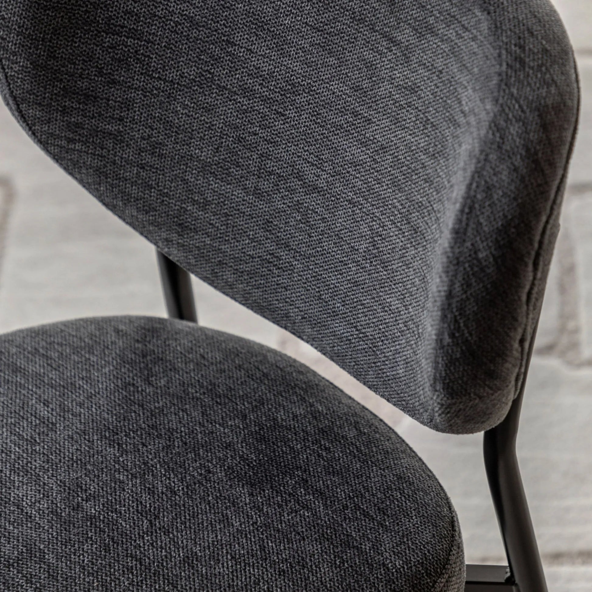 Set of Two Oval Back Charcoal Fabric Dining Chairs FARTHING 3