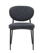 Set of Two Oval Back Charcoal Fabric Dining Chairs FARTHING 1