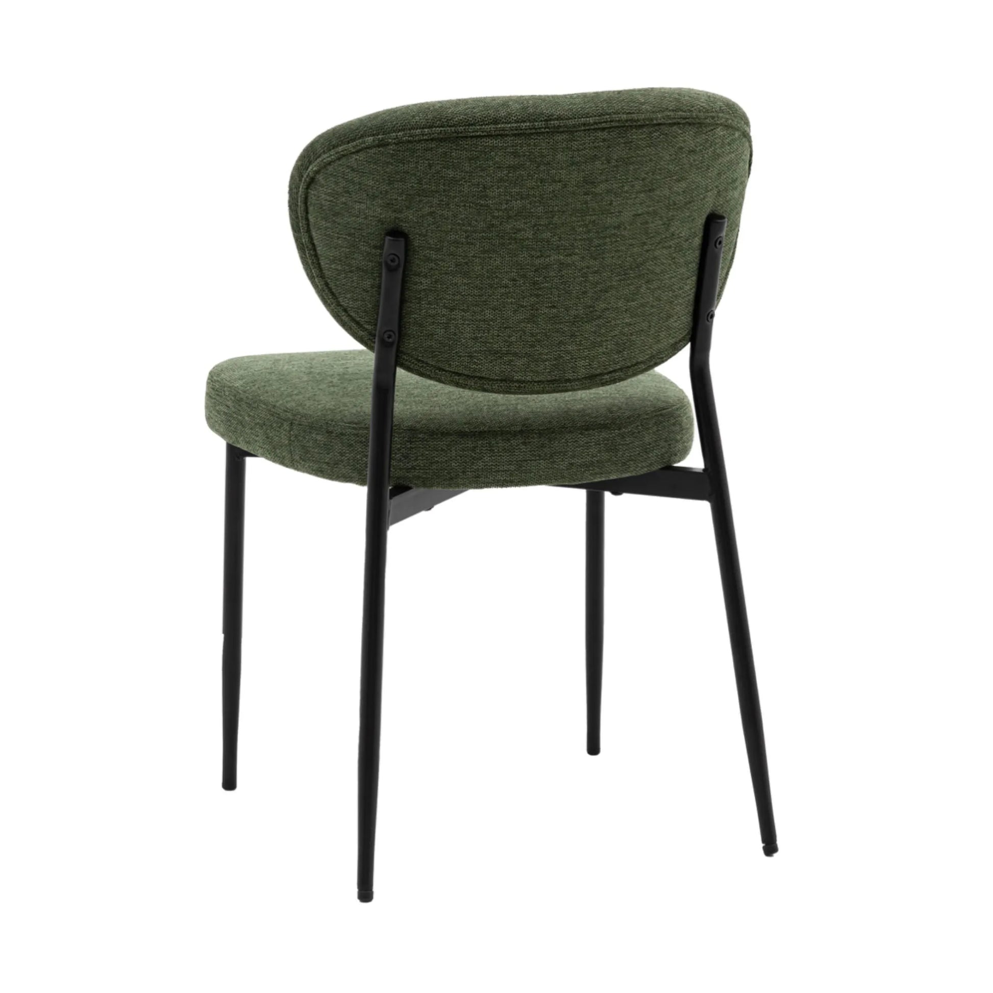 Set of Two Oval Back Green Fabric Dining Chairs FARTHING  3