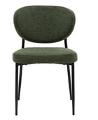 Set of Two Oval Back Green Fabric Dining Chairs FARTHING  6