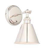 Shiny Nickel Adjustable Wall Light FARTHING 1