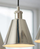 Shiny Nickel Shade 3 Pendant Light