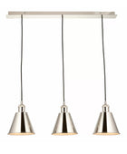 Shiny Nickel Shade 3 Pendant Light 3