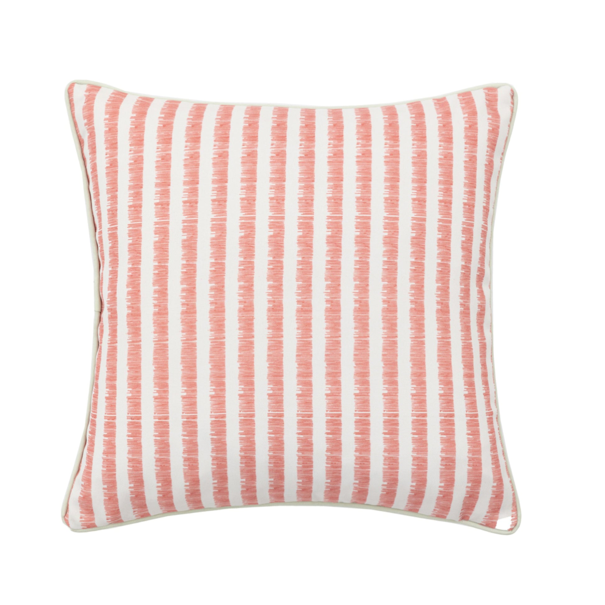 Showerproof Coral & Green Geometric Cushion 2