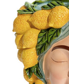 Sicilian Lady Ceramic Bust Vase with Lemons 2