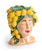 Sicilian Lady Ceramic Bust Vase with Lemons 1