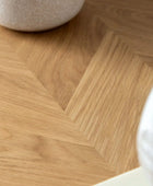 Sleek Chevron Topped Oak Console Table | Farthing