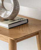 Sleek Chevron Topped Oak Console Table | Farthing 1