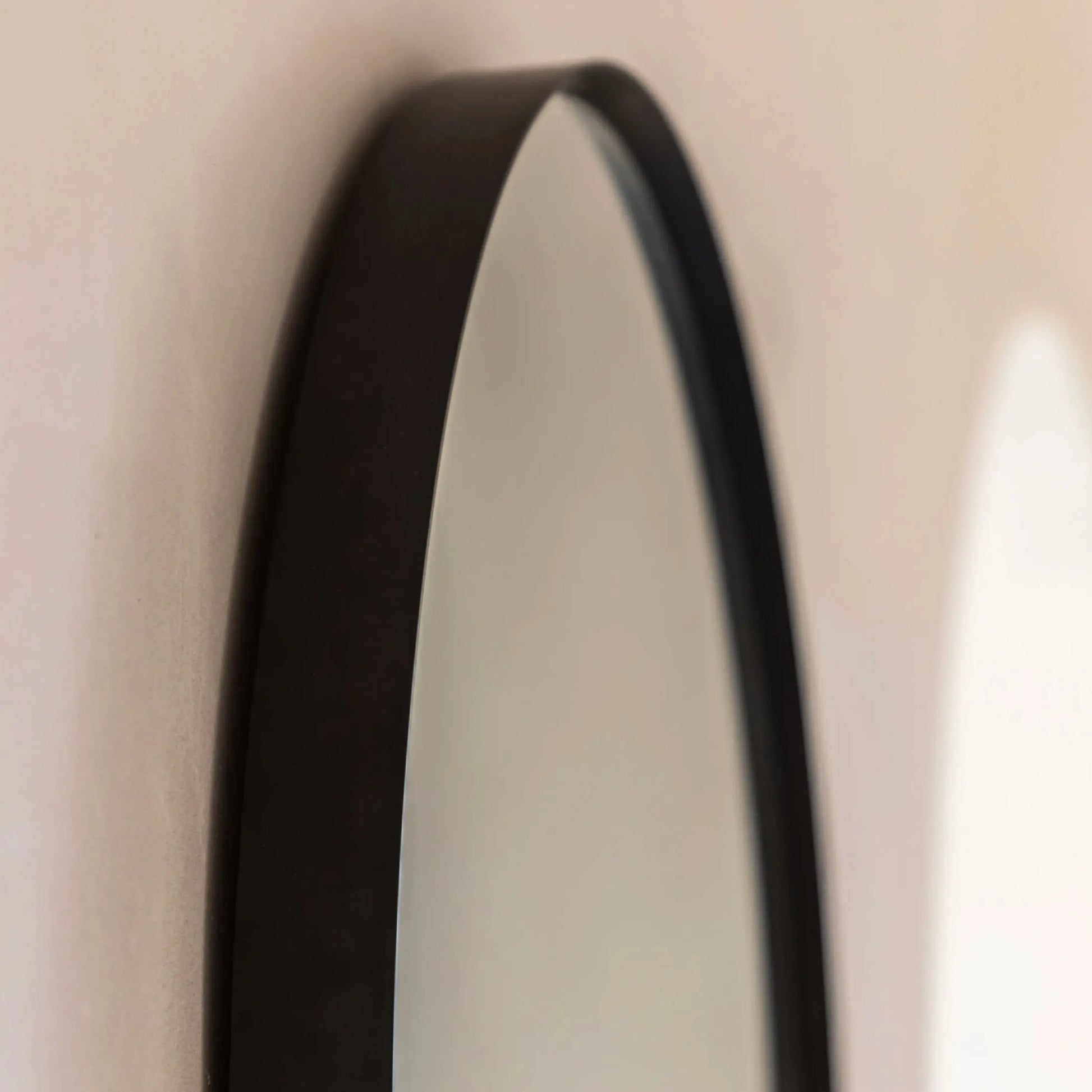 Slim Black Frame Curved Top Wall Mirror FARTHING