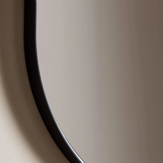 Slim Black Frame Organic Shape Mirror 65