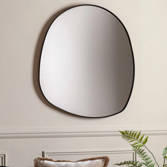 Slim Black Frame Organic Shape Mirror 4