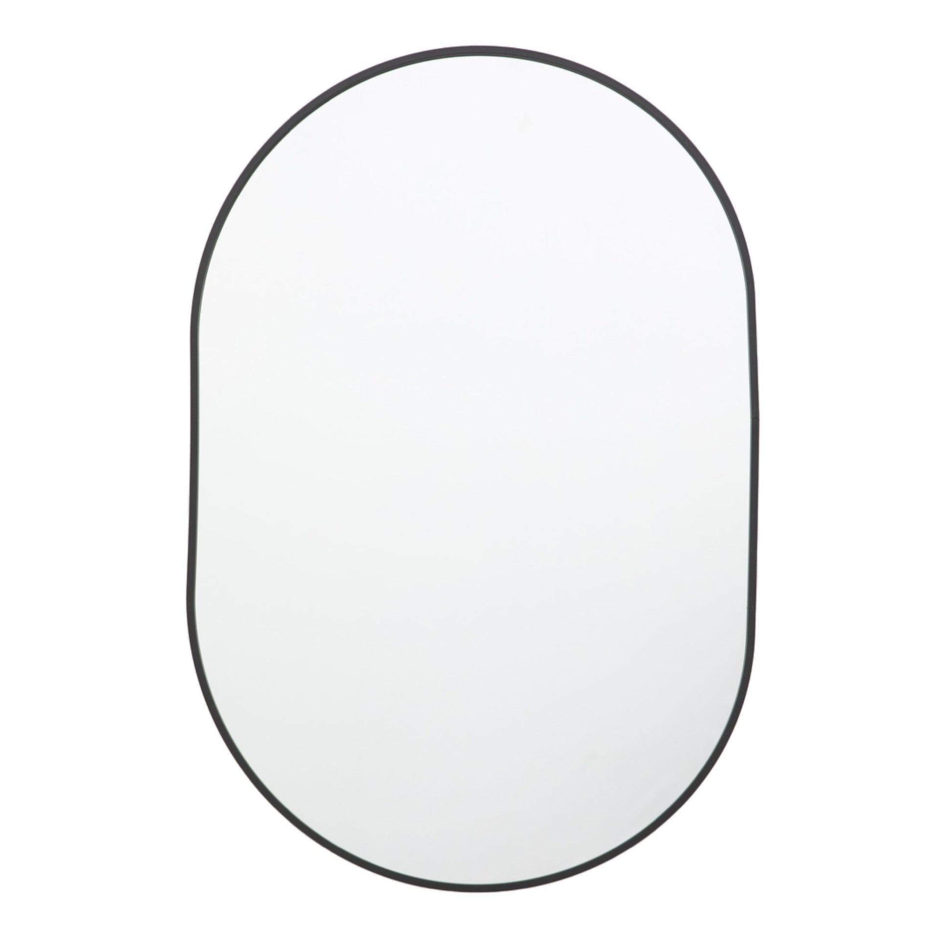 Slim Black Frame Oval Wall Mirror 1