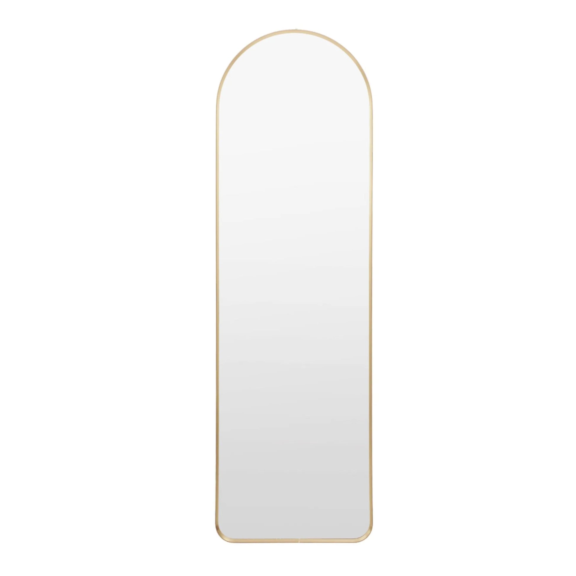 Slim Gold Frame Curved Top Leaner Mirror   1