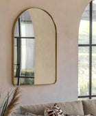 Slim Gold Frame Curved Top Wall Mirror