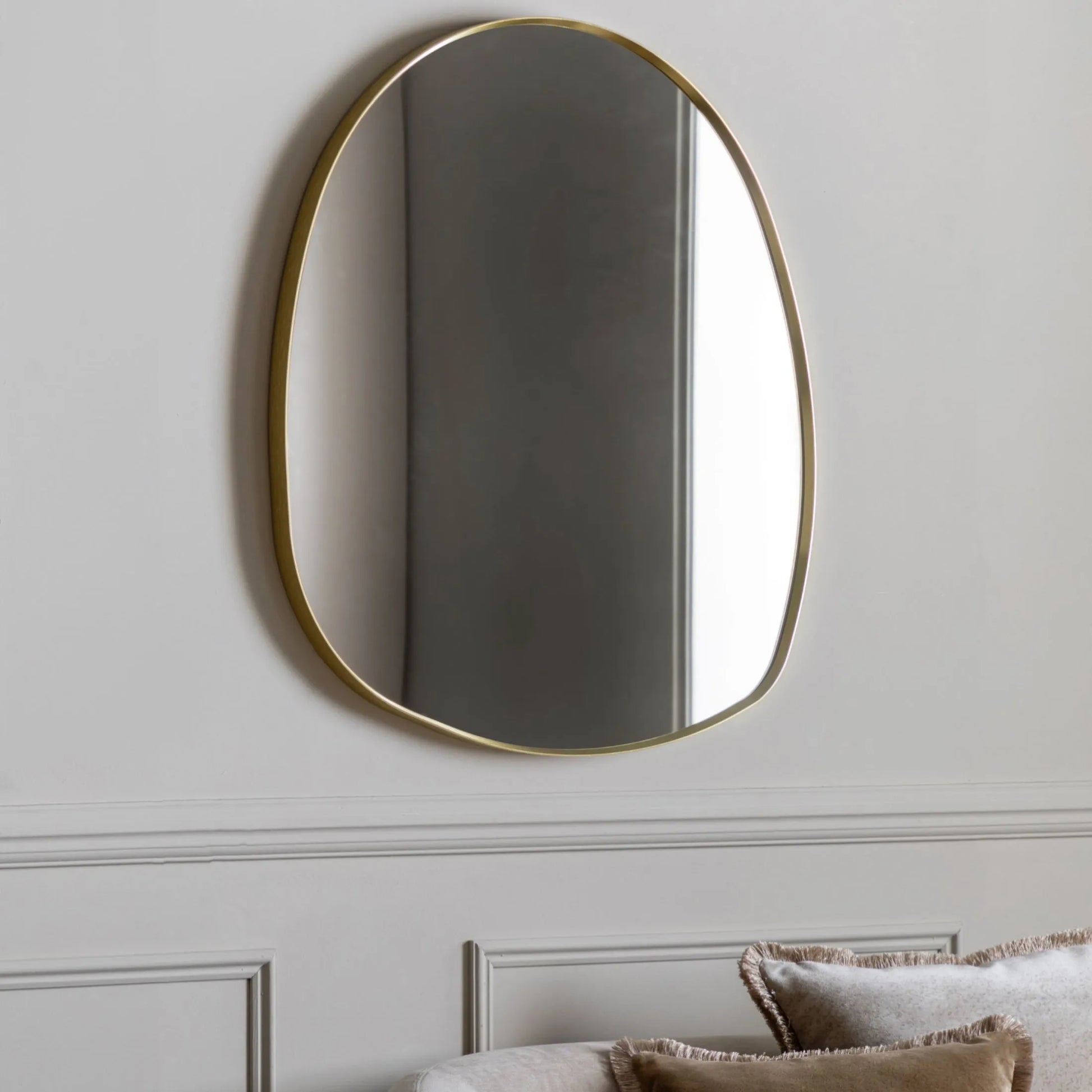 Slim Gold Frame Organic Shape Mirror 6