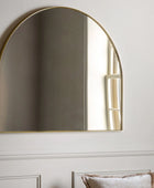 Slim Gold Frame Overmantel Curved Top Mirror