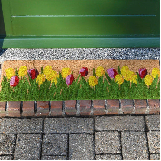 Slim Step Tulips Print Coir Doormat - The Farthing