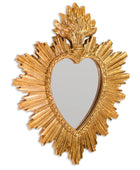 Small Antique Gold Sunburst Heart Mirror