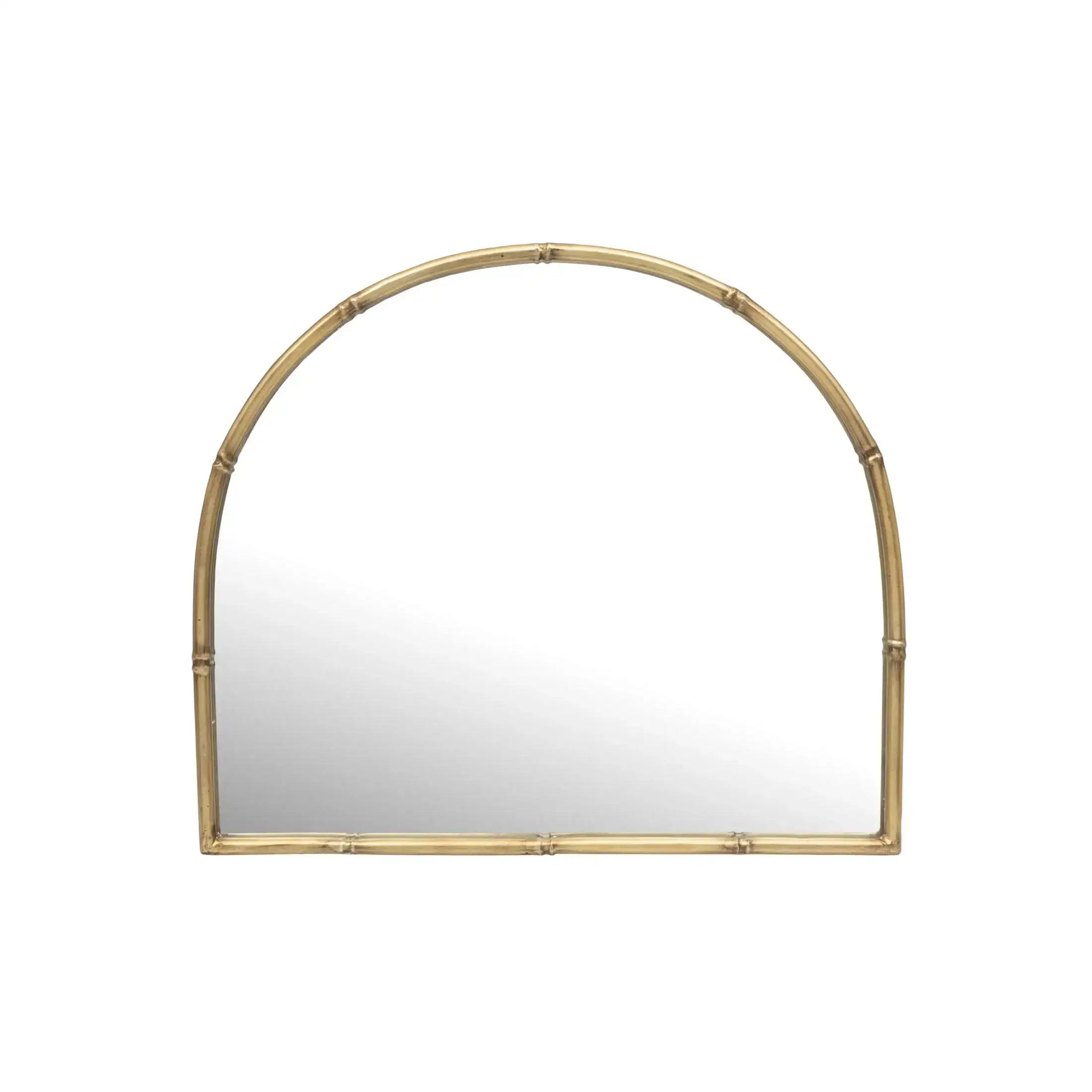 Small Arched Metal Bamboo Style Wall Mirror