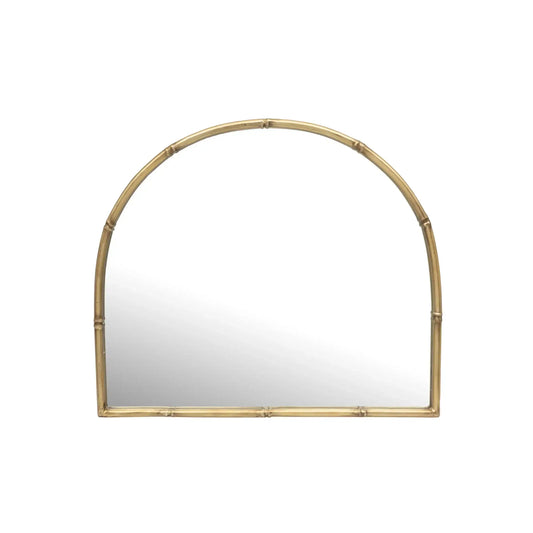 Small Arched Metal Bamboo Style Wall Mirror