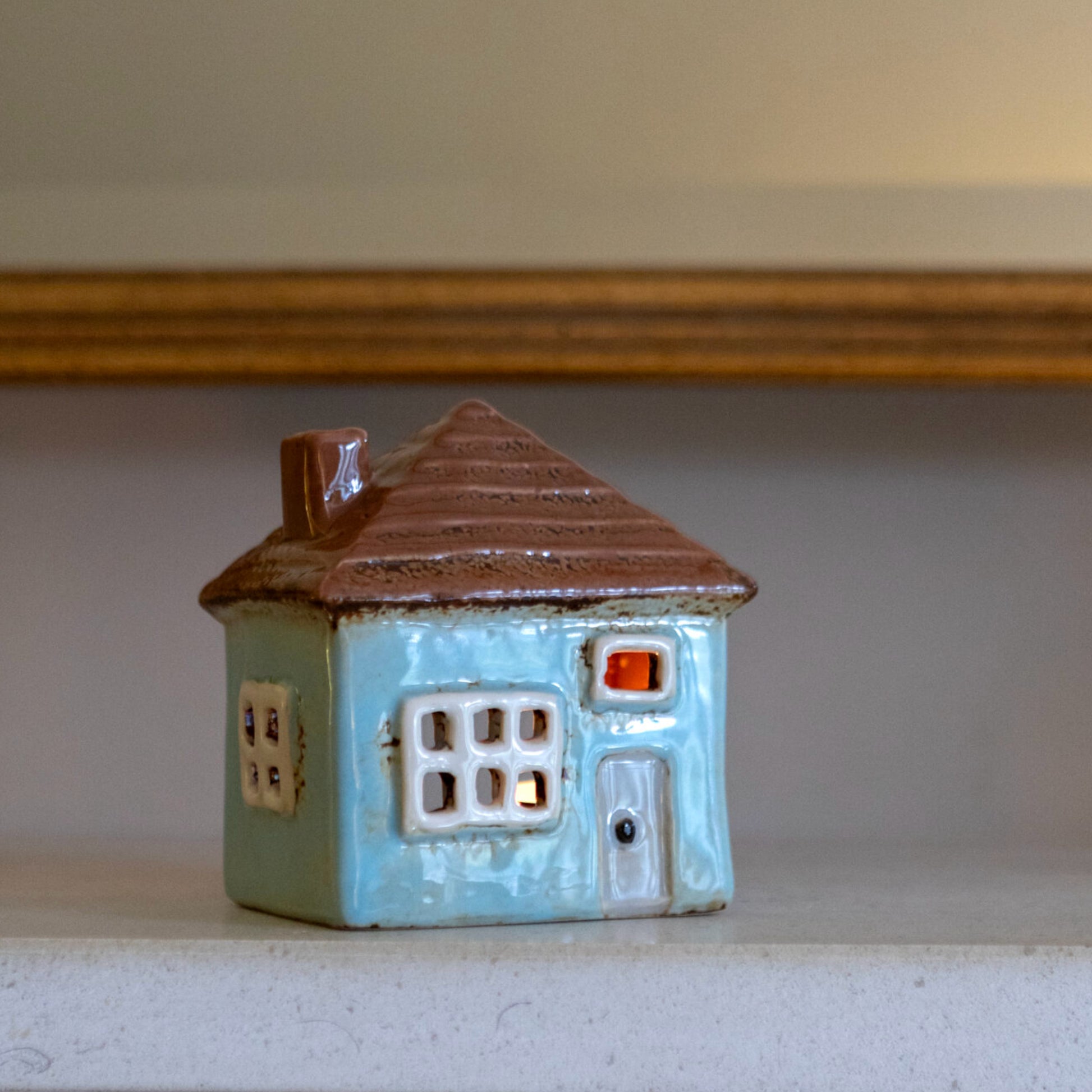 Small Ceramic House Tea Light Holder 1