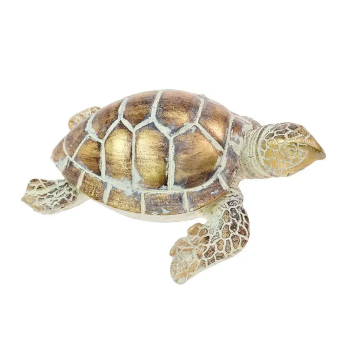 Small Distressed Gold Turtle Ornament 1