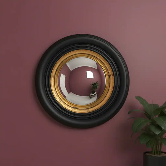 Small Distressed Gold  & Gold Convex Wall Mirror