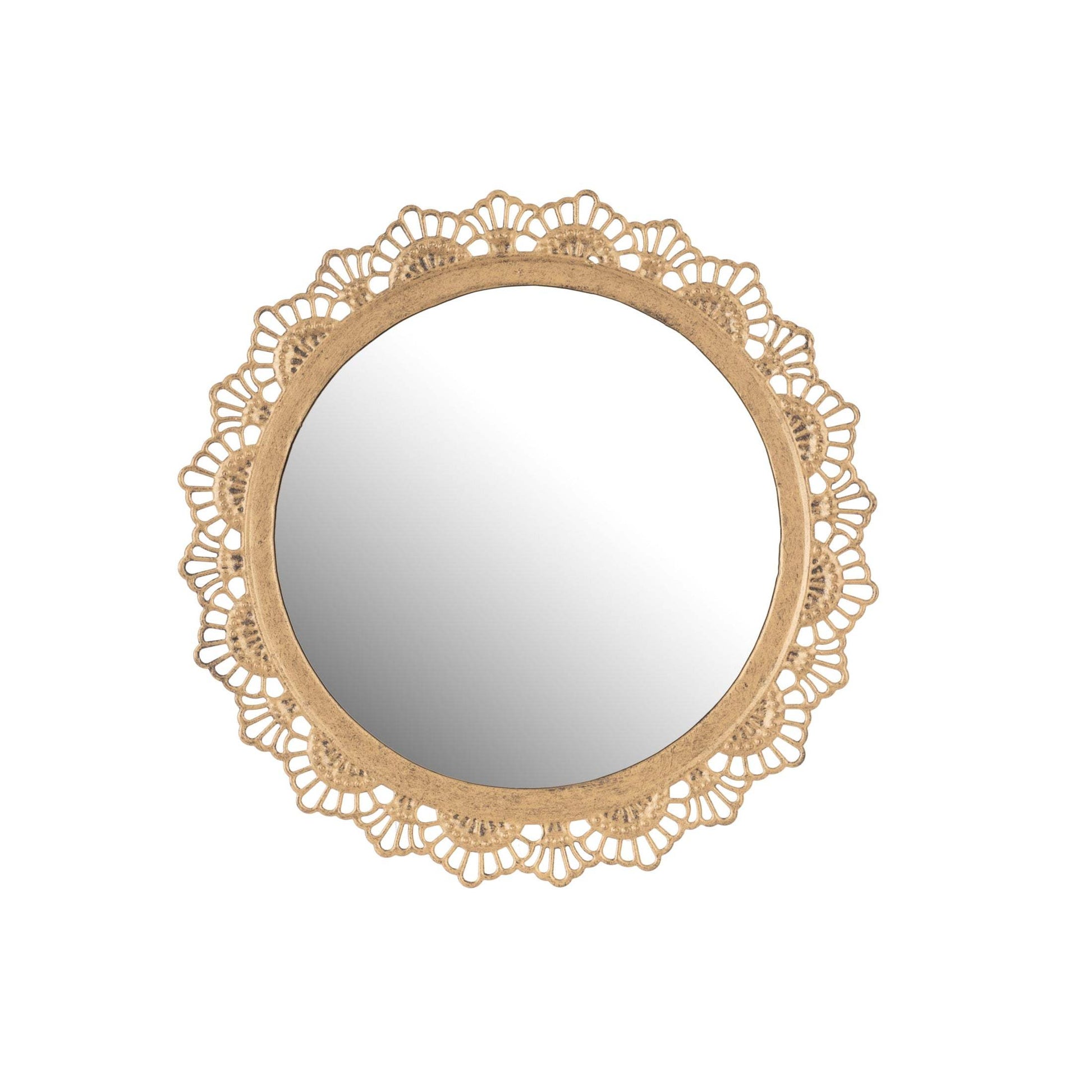 Small Elegant Edge Round Metal Mirror - The Farthing