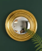 Small Gold Convex Glass Porthole Wall Mirror