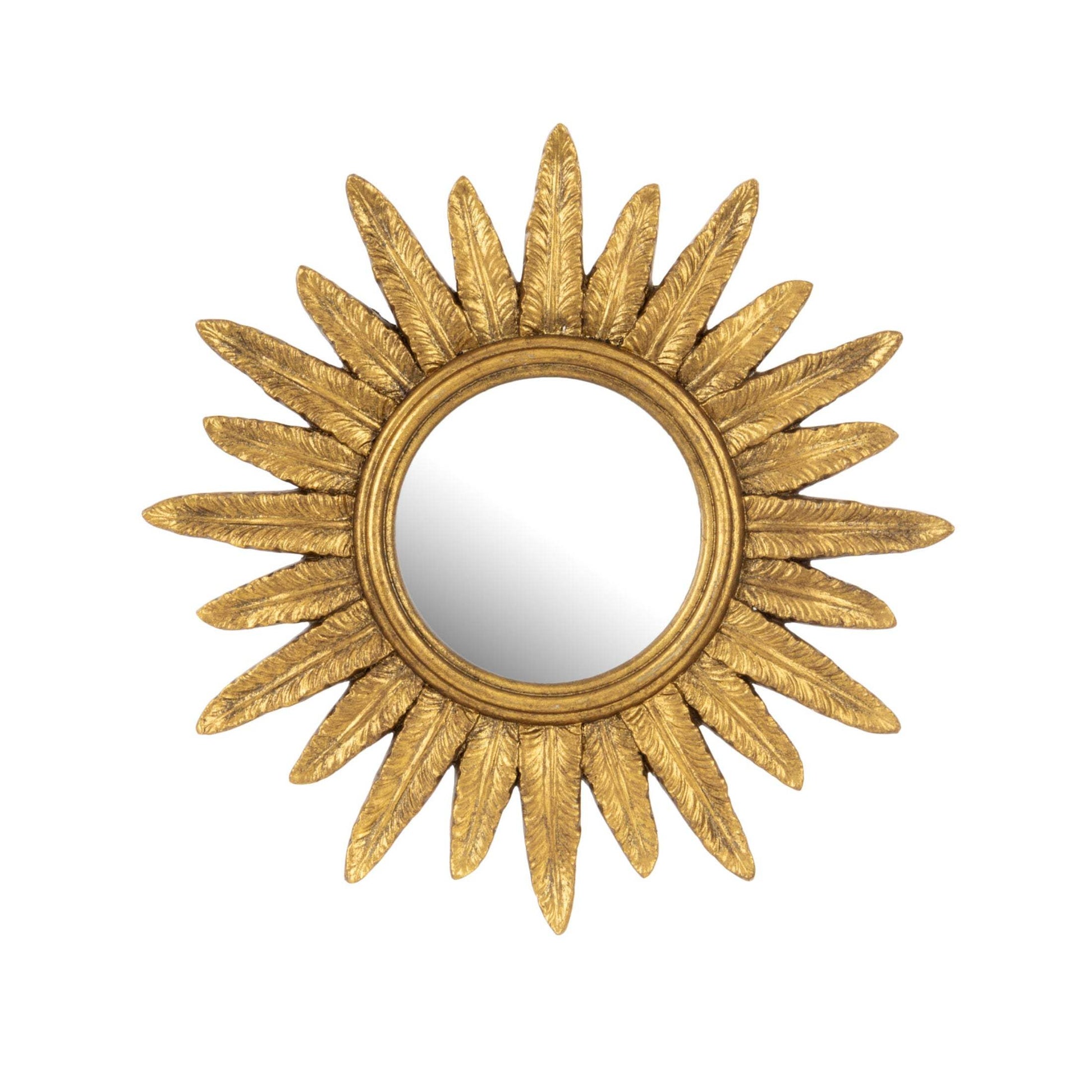 Small Golden Feather Wall Mirror - The Farthing