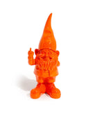 Orange gnome figurine with a pointed hat on a white background