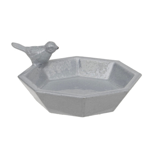 Small Pale Blue Metal Bird Bath or Feeder