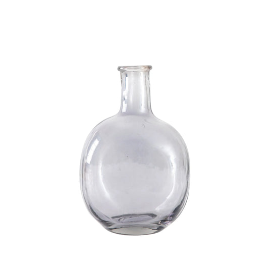 Smaller Bottle Shape Grey Glass Vase