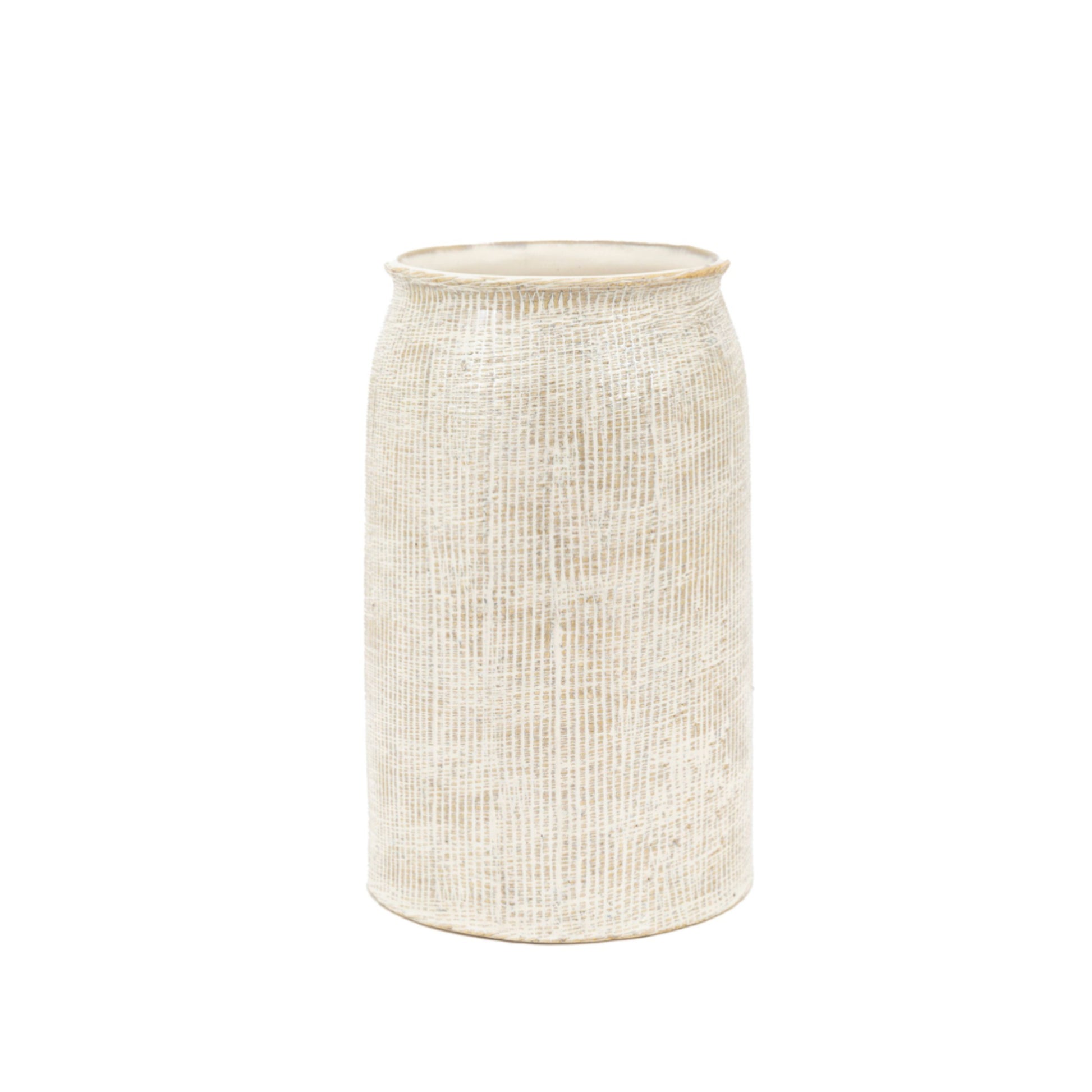 Smaller Subtle Ribbed Stoneware Vase 1