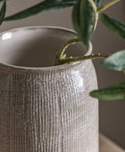 Smaller Subtle Ribbed Stoneware Vase 4