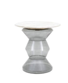 Smoked Glass & Marble Topped Side Table - The Farthing