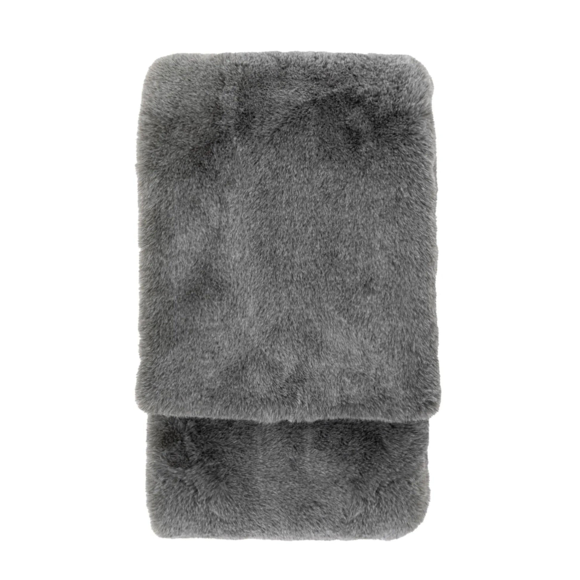 Smoked Grey Faux Fur Throw 1