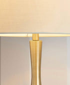 Soft Brass Metal Table Lamp & Taupe Shade - The Farthing