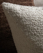 Soft Cream Boucle Fabric Cushion 1